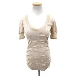 Dolce Vita Gold and cream y2k 2000's sweater small. Scoopneck Short Sleeve